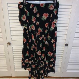 No shoulder Flower dress